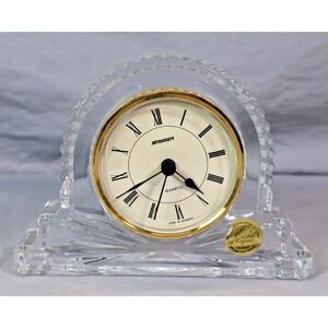 Cristal d'Arques Lead Crystal Mantel Desk Clock Staiger Quartz France Germany